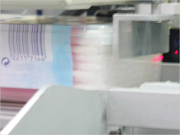 Eine mechanische Vorrichtung h&auml;lt die Produktbox fest, die Kamera wertet das Bild aus.