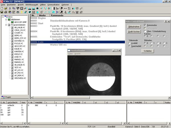 User interface VCWin