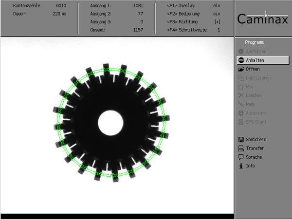 Die Camiax&reg;-Bedienoberfl&auml;che