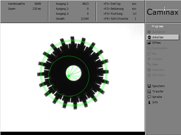Die Camiax&reg;-Bedienoberfl&auml;che