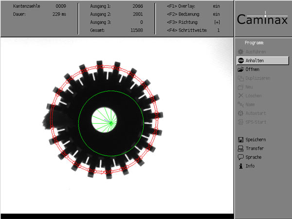 Die Camiax&reg;-Bedienoberfl&auml;che