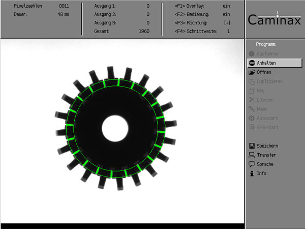 Die Camiax&reg;-Bedienoberfl&auml;che